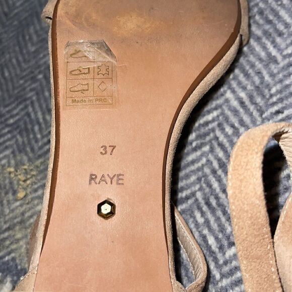 Raye sandals Womens size 37 suede leather cross strap block heel - Picture 7 of 8
